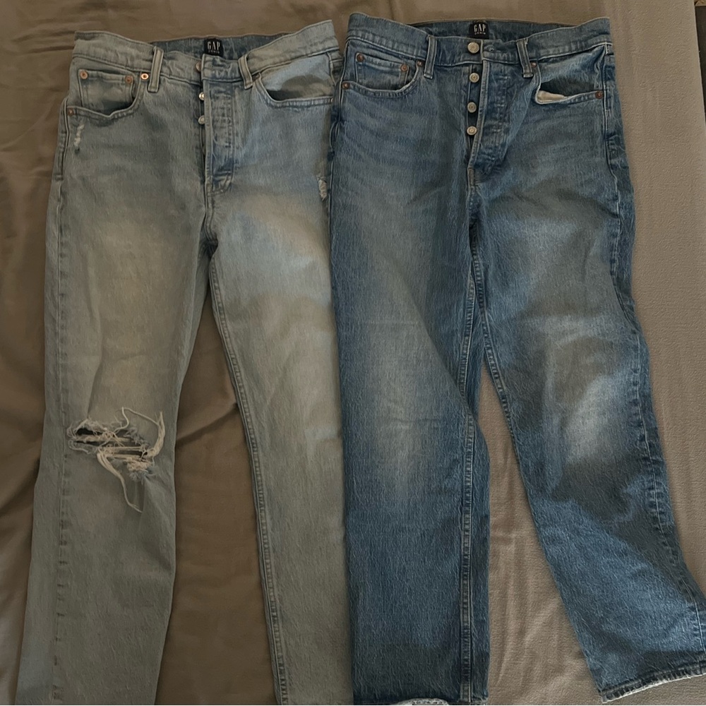 2 pairs of cheeky straight GAP jeans $20